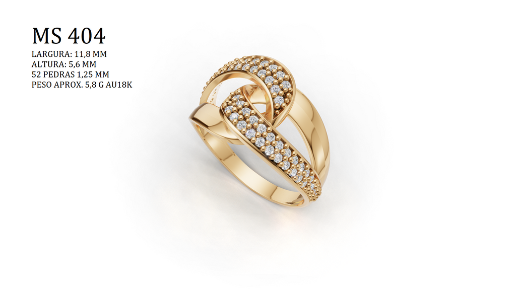 Anel — Arquivo STL MS-404 | Impressão 3D Joalheria