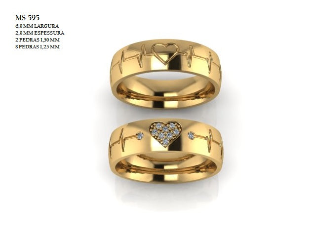 Aliança — Arquivo STL MS-595 | Impressão 3D Joalheria