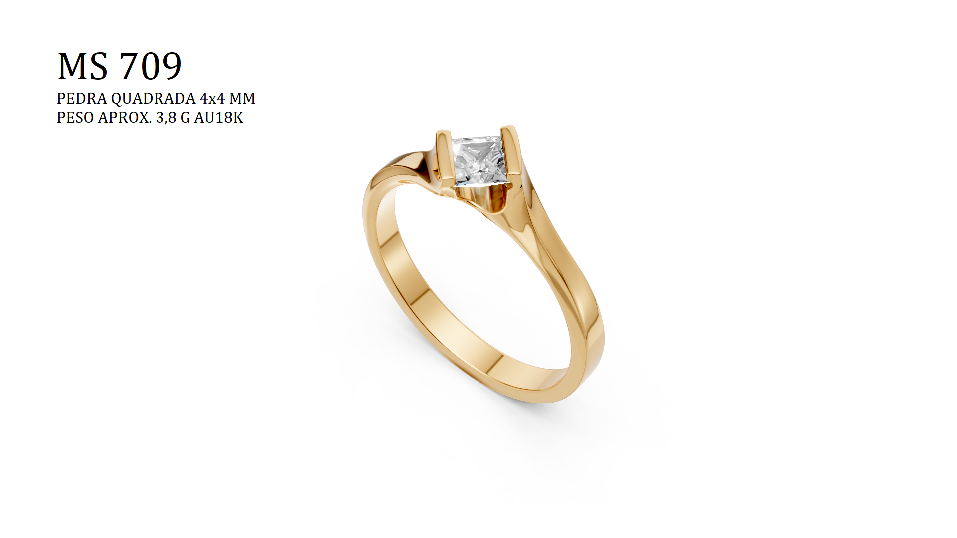 Anillo solitario - Archivo de impresión 3D. Formato STL.