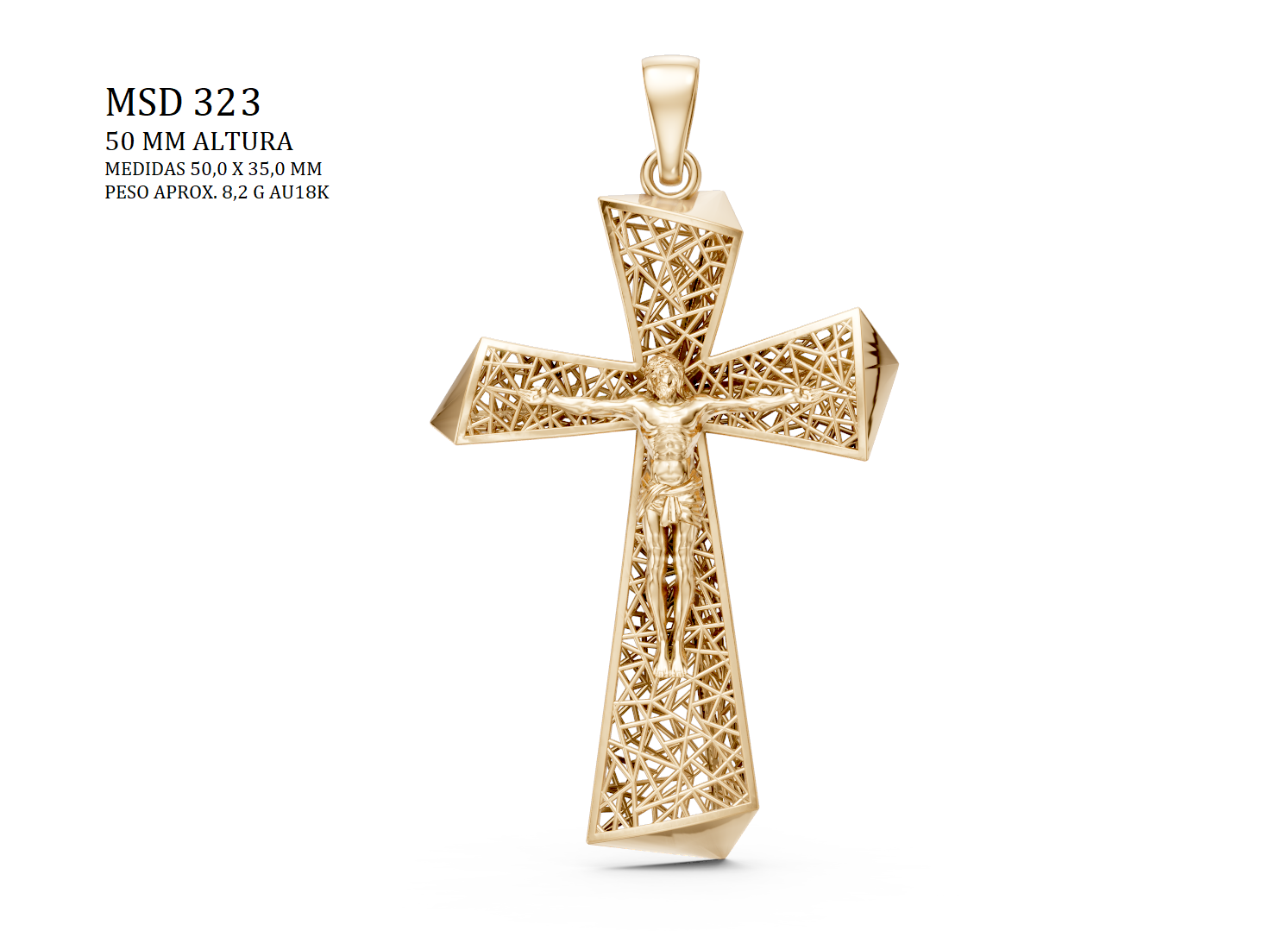 Pingente Religioso - MSD-323-50mm-com Cristo | Arquivo STL - Fundição direta - 10% Pix (Cópia)