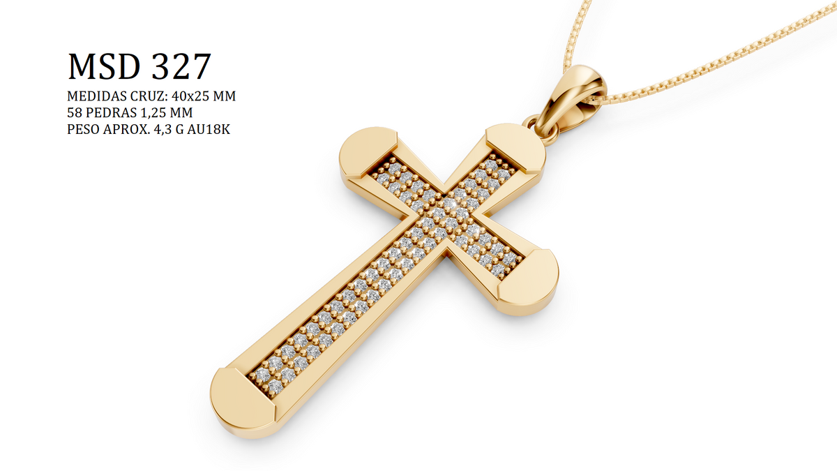 Religious Pendant - MSD-312-45mm-1.50mm Stones | STL File - Direct Casting