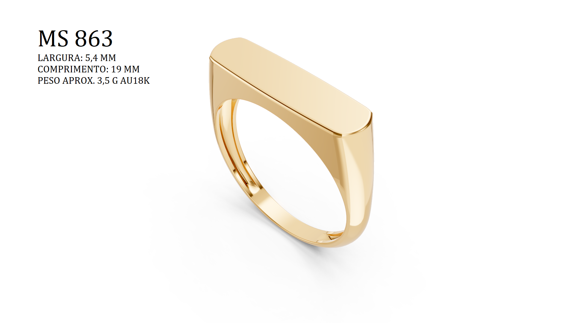 Anel — Arquivo STL MS-863 | Impressão 3D Joalheria