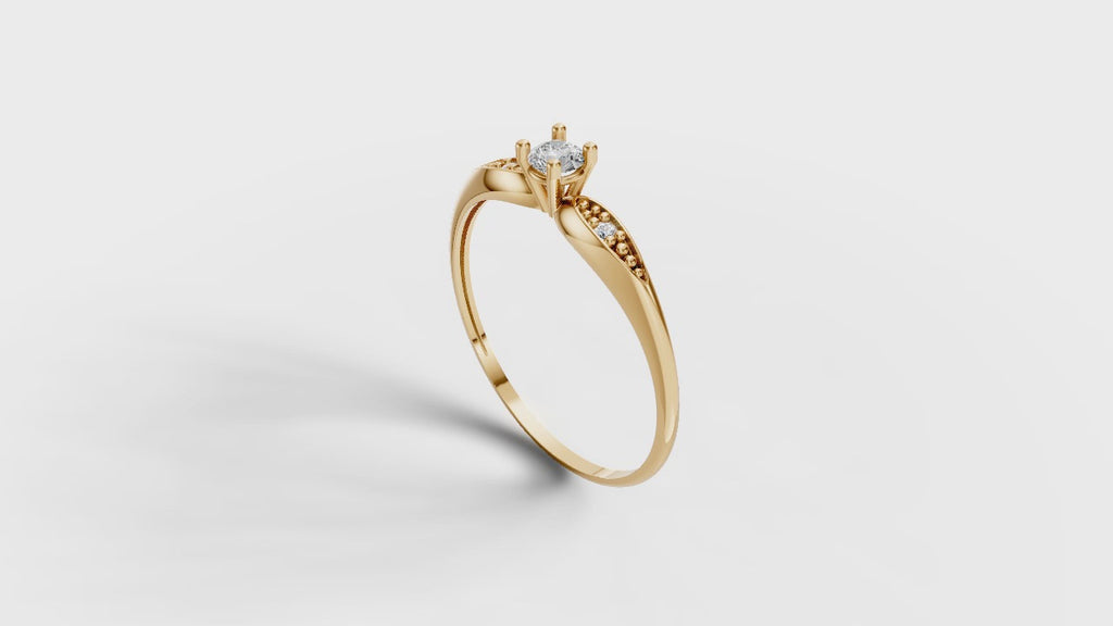 Solitaire Ring - 3D printing file. STL format.