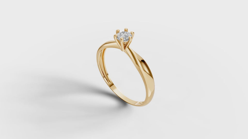 Anillo Solitario - Archivo de impresión 3D. Formato STL.
