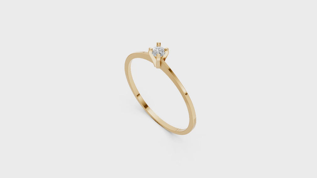 Solitaire Ring - 3D printing file. STL format.