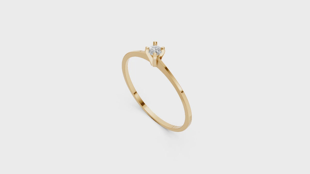Solitaire Ring - 3D printing file. STL format.