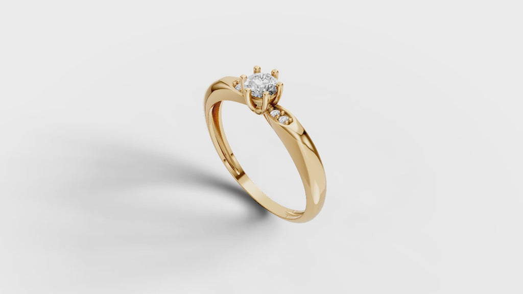 Solitaire Ring - 3D printing file. STL format.
