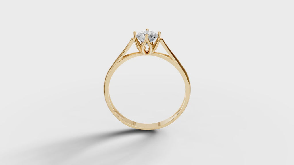 Solitaire Ring - 3D printing file. STL format.