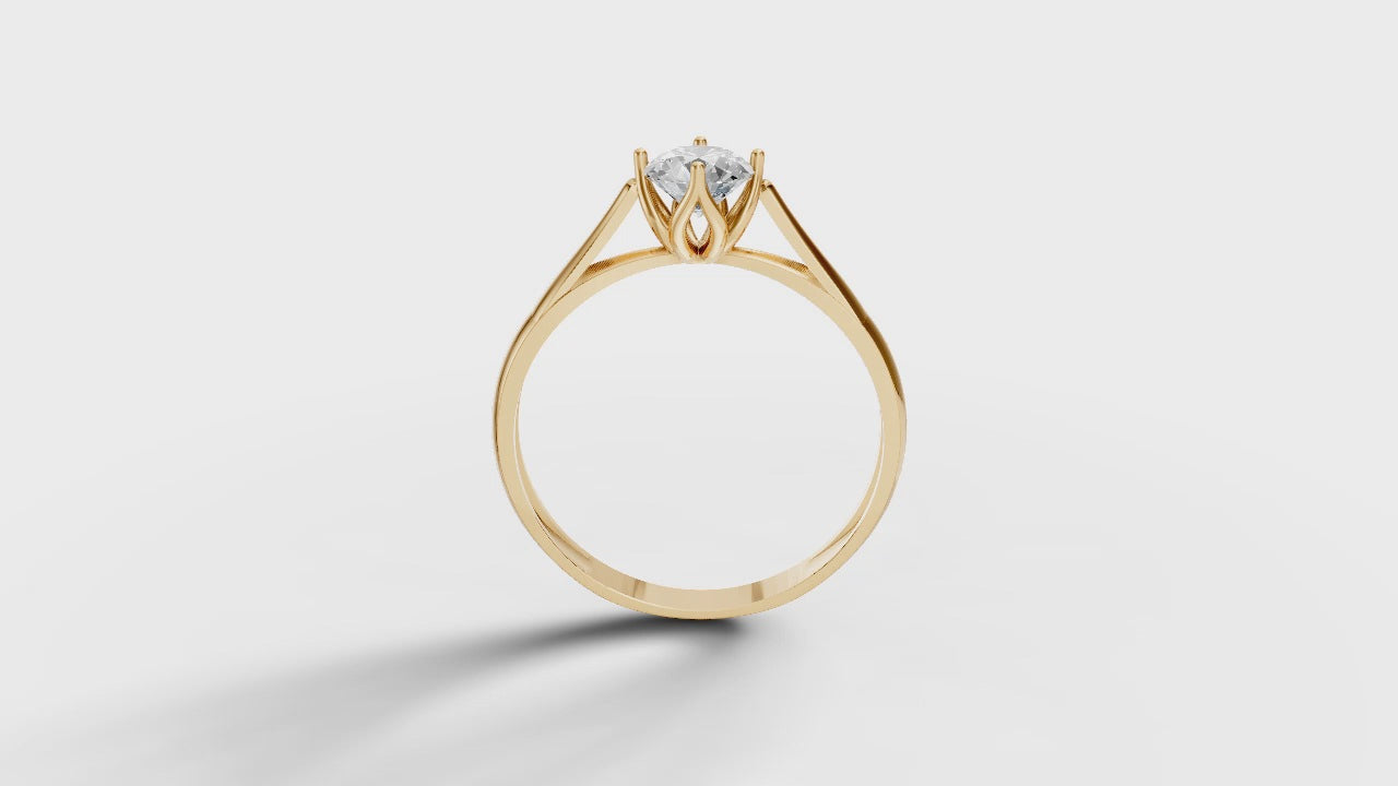 Solitaire Ring - 3D printing file. STL format.