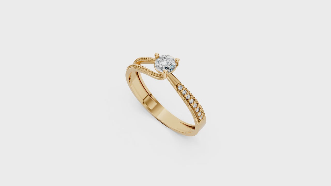 Solitaire Ring - 3D printing file. STL format.