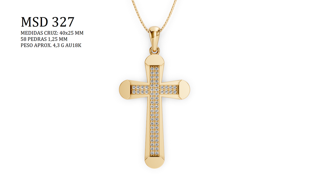 Religious Pendant - MSD-312-45mm-1.50mm Stones | STL File - Direct Casting