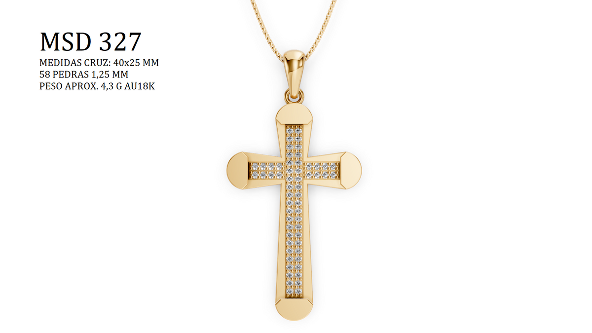 Religious Pendant - MSD-312-45mm-1.50mm Stones | STL File - Direct Casting